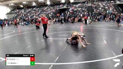 90 lbs Quarterfinal - Cash Bohac, East Butler vs Bentley Kuchar, Battle Creek Brave Elite