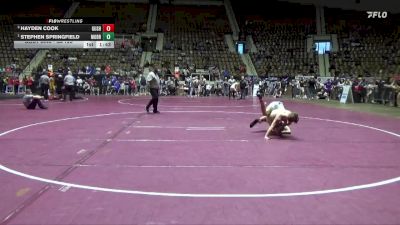 6A 126 lbs 1st Place Match - Stephen Springfield, Mountain Brook vs Hayden Cook, Gulf Shores