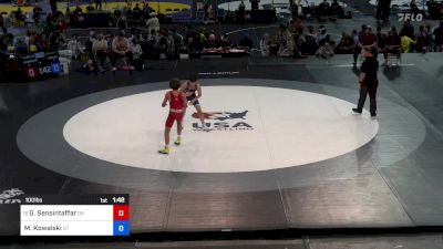 100 lbs Cons 16 #1 - Griffin Sensintaffar, OK vs Michael Kowalski, UT