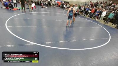 100 lbs Quarterfinal - Cameron Schofield, Franklin Wrestling Club vs Wyatt Dannegger, Collum Trained School Of Wrestling