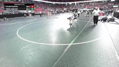 Girls 100 lbs Cons. Round 1 - Lylah Paletta, Chippewa Falls-Girls vs Reina Ebeling, Wisconsin Lutheran-Girls