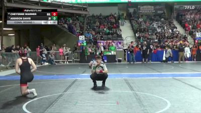140 lbs Cons. Round 1 - Addison Davis, Jayhawk Wrestling vs Cheyenne Warner, Mulvane