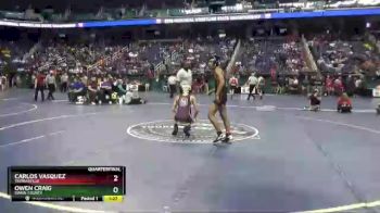 1 lbs Quarterfinal - Carlos Vasquez, Thomasville vs Owen Craig, Swain County