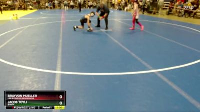 84 lbs Cons. Round 2 - Jacob Toyli, BHVPP vs Brayvon Mueller, LSH (LeSueur/Henderson)