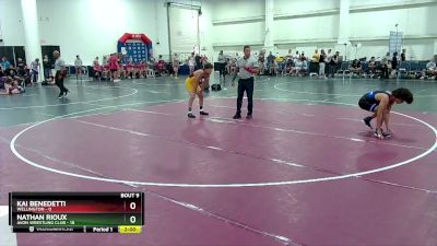 126 lbs Round 2 (10 Team) - Kai Benedetti, Wellington vs Nathan Rioux, Avon Wrestling Club