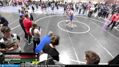 144 lbs Cons. Round 4 - Keenan Denison, Tonasket vs Logan Bradley, Coeur D`Alene High School