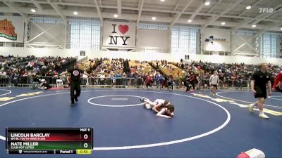 106 lbs Cons. Round 3 - Lincoln Barclay, BH-BL Youth Wrestling vs Nate Miller, Club Not Listed