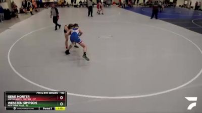 150 lbs Quarterfinal - Wessten Simpson, New York Mills vs Gene Morter, United North Central