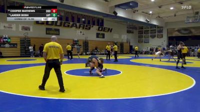 129 lbs Consi Of 16 #2 - Cooper Mathews, Cherokee Trail (CO) vs Lander Bosh, Layton (UT)