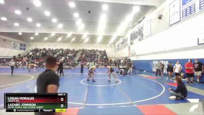 138 lbs Cons. Round 5 - Lazaro Johnson, Santa Monica High School Wrest vs Logan Morales, Legacy WC