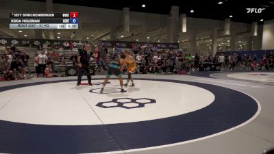 57 kg Cons. Sub-quarters - Jett Strickenberger, WVRTC vs Koda Holeman, Central Coast Regional Training Center