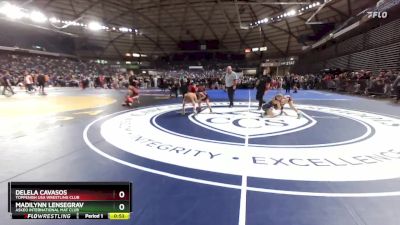 63 lbs Cons. Round 4 - Delela Cavasos, Toppenish USA Wrestling Club vs Madilynn Lensegrav, Askeo International Mat Club