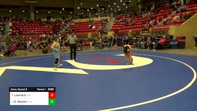 140 lbs Cons. Round 3 - Giovanni Becker, Chapman Kids Wrestling vs Tynsley Leonard, Maize Wrestling Club