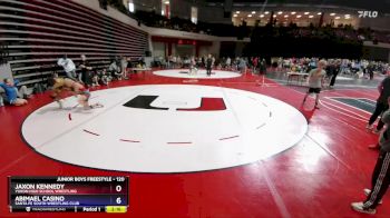 120 lbs Quarterfinal - Jaxon Kennedy, Yukon High School Wrestling vs Abimael Casino, Santa Fe South Wrestling Club
