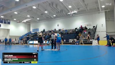 285 lbs Cons. Round 2 - Braden Evans, Oak Grove HS vs Sam Bain, Oxford High School