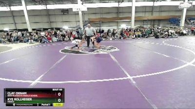 80 lbs Cons. Round 4 - Kye Rollheiser, Minico vs Clay Oxnam, New Plymouth Middle School