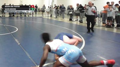 180 lbs Round Of 16 - Isaiah Joe Foster, TX vs Gavin Brown, IN