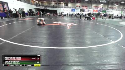 184 lbs Cons. Round 3 - Colin O`grady, St. Ambrose University vs Ashton Simison, University Of Rio Grande