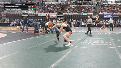 A - 150 lbs Quarterfinal - Cooper Hardy, Frenchtown vs Tristen DeShazer, Libby / Troy