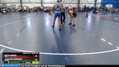 Elite 149 lbs Champ. Round 2 - Quentin Vilmenay, Luther vs Koye Grebel, Iowa