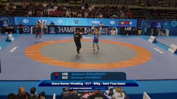 80 kg 1/2 Final - Abdulaziz Kholmirzaev, Uzbekistan vs Nurislam Oskonbaev, Kyrgyzstan