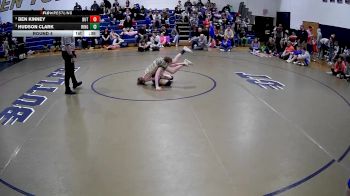 90-98 lbs Round 4 - Ben Kinney, Butler vs Hudson Clark, Franklin