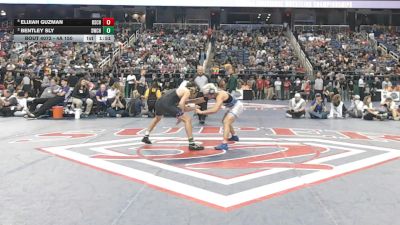 4A 150 lbs Semifinal - Elijiah Guzman, Rutherfordton-Spindale Central High School vs Bentley Sly, Stuart W. Cramer High School