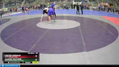 187 lbs Cons. Round 3 - Zander Holcomb, Askeo International Mat Club vs Carter Hoerauf, Scappoose Mat Club