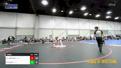 100 lbs Quarterfinal - Ashley Johnson, OK Supergirls Black vs Addison Hunt, Untouchables Girls Teal