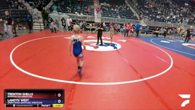 67 lbs Cons. Round 2 - Trenton Shells, Riverton USA Wrestling vs Landyn West, Green River Grapplers Wrestling