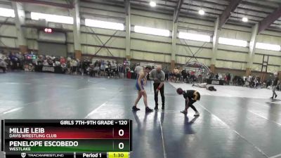 120 lbs Quarterfinal - Millie Leib, Davis Wrestling Club vs Penelope Escobedo, Westlake