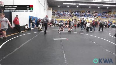 90 lbs Consi Of 8 #2 - Lucas Willman, Cushing Tigers vs Henry Hibdon, Barnsdall Youth Wrestling