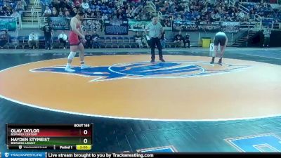 195 lbs Quarterfinal - Olav Taylor, Bismarck Century vs Hayden Stymeist, Bismarck Legacy