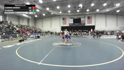 215 lbs Round 1 (3 Team) - Carmine Gerbino, John H Glenn HS vs RJ Bishop, Peru Sr HS