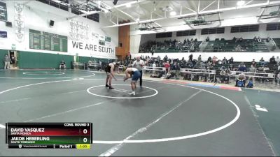 157 lbs Cons. Round 3 - Jakob Heberling, South Torrance vs David Vasquez, Santa Monica