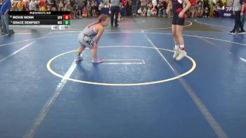 90 lbs Cons. Round 2 - Moxie Monk, Alexander Youth Wrestling vs Grace Dempsey, Westfall
