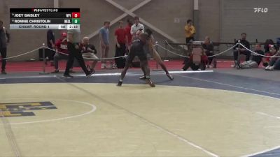 157 lbs Champ. Round 1 - Joey Baisley, Worcester Polytechnic vs Ronnie Christolin, Wesleyan (CT)