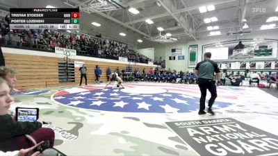 132 lbs Quarterfinals (8 Team) - Porter Lozenski, Aberdeen Central vs Tristan Stoeser, Harrisburg