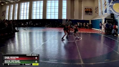 106 lbs Champ. Round 2 - Royce Wetzler, Benedictine College Prep vs Zane Messiter, St John`s College