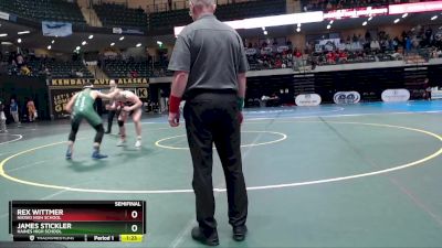 215 lbs Semifinal - Rex Wittmer, Nikiski High School vs James Stickler, Haines High School