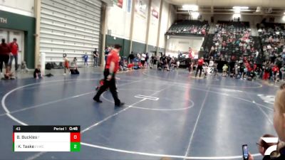 43 lbs Quarterfinal - Kelby Taake, Elkhorn Valley Wrestling Club vs Blaine Buckles, HWA