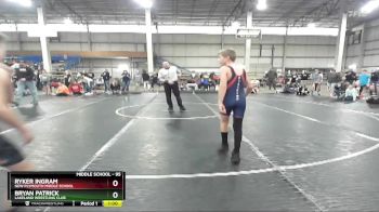 95 lbs Cons. Round 4 - Ryker Ingram, New Plymouth Middle School vs Bryan Patrick, Lakeland Wrestling Club