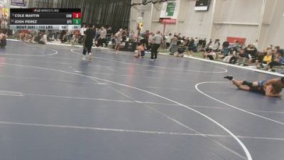 113 lbs Cons. Sub-semis - Cole Martin, Greater Heights Wrestling vs Josh Perez, GPS
