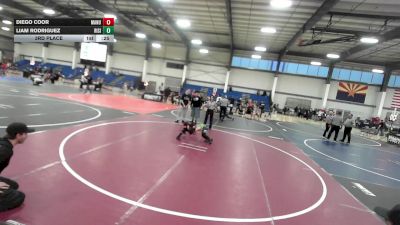 50 lbs 3rd Place - Diego Coor, Manu WC vs Liam Rodriguez, Rising Sun WC