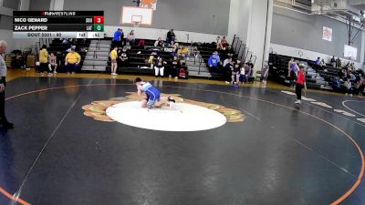 90 lbs Round 1 - Nico Genard, Southmoreland vs Zack Pepper, Latrobe