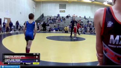 49 lbs Cons. Round 3 - Preston Weinzapfel, Mater Dei Wrestling Club vs Cortland Minix, One On One Wrestling Club