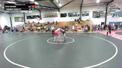 285 lbs Semifinal - Andrew Vanscoy, Baldwin Wallace vs Titus Waters, Wabash