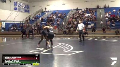 220 lbs 1st Place Match - Isabella Calle, East Los Angeles College vs Ariana Renteria, Cerritos College