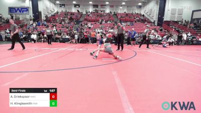 73-76 lbs Semifinal - Abram Griekspoor, Maize Wrestling Club vs Heston Klinglesmith, Perry Wrestling Academy