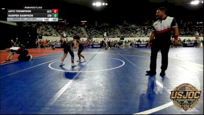 100 lbs Rr Rnd 2 - Jayci Thompson, Little Axe Takedown Club vs Harper Sampson, Coweta Tiger Wrestling